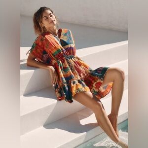 Anthropologie X Farm Rio Printed Cover-Up Mini Dress Size M NWT